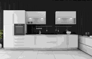 Incredible black, white kitchen and dining